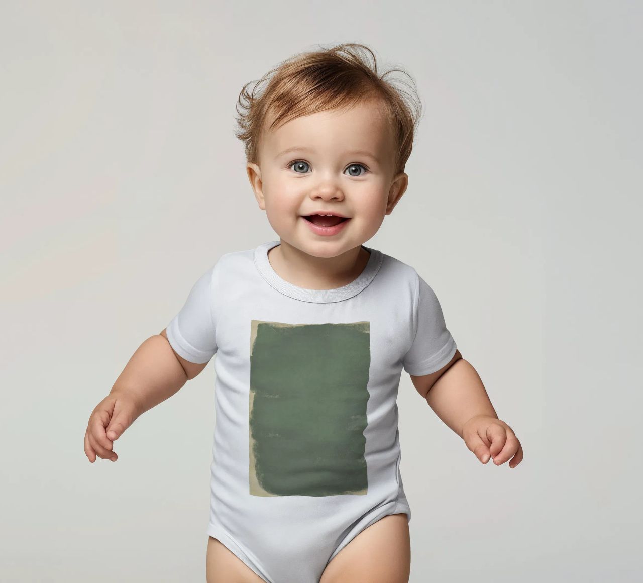 Minimal Abstract Green Colorfield 01 body neonato maniche corte da amini54