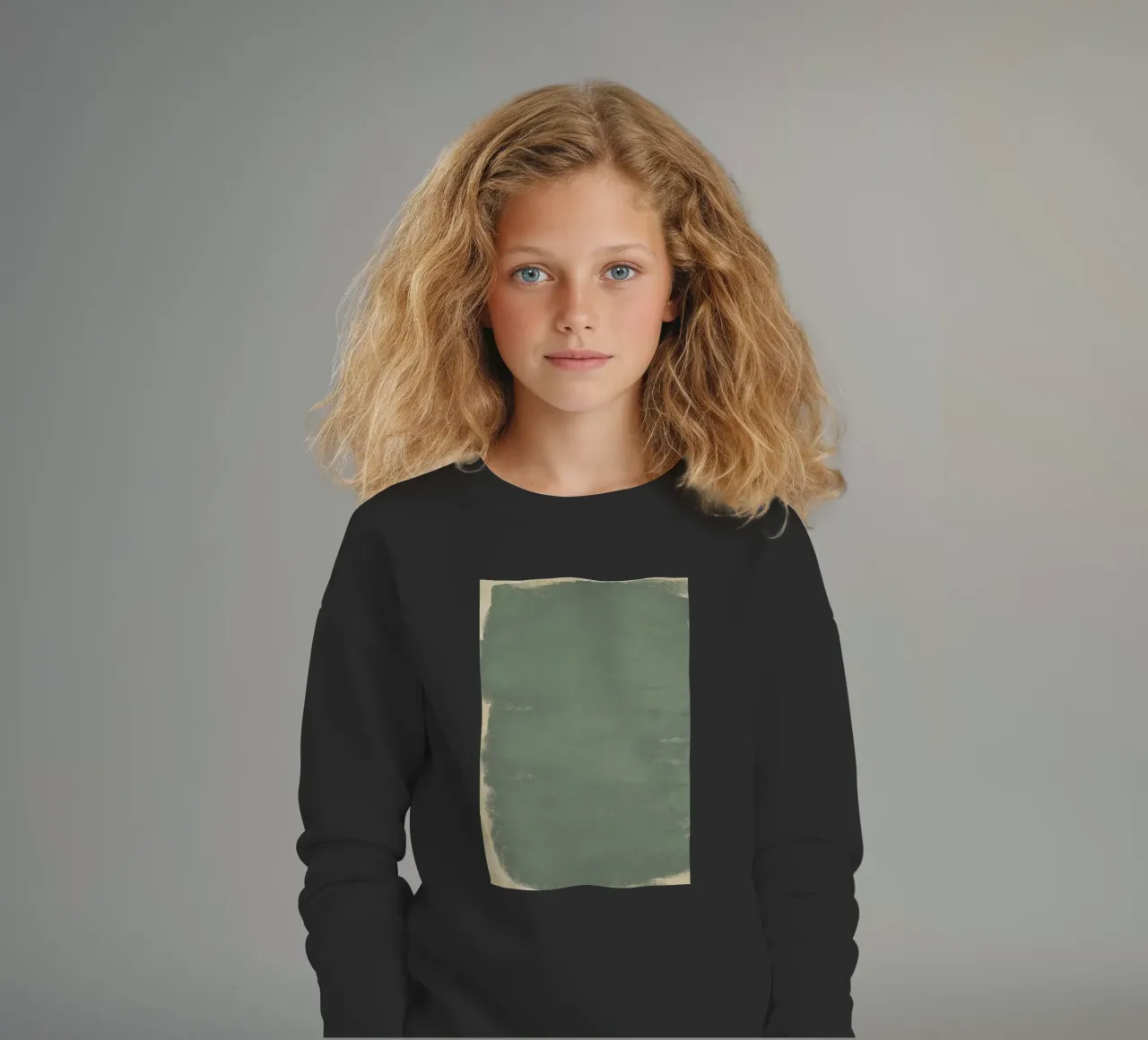 Minimal Abstract Green Colorfield 01 felpa bambino da amini54