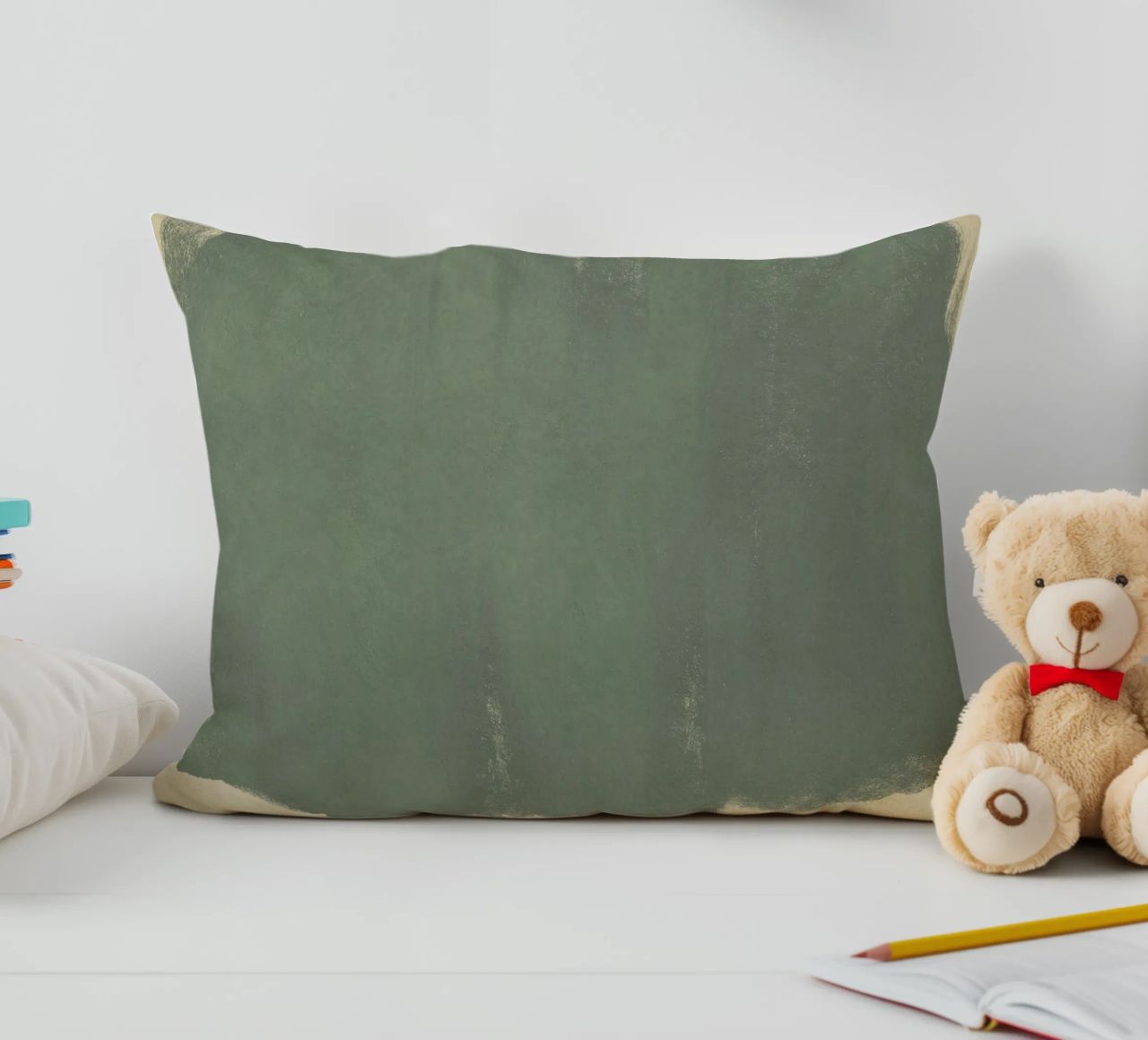 Minimal Abstract Green Colorfield 01 cuscino da amini54