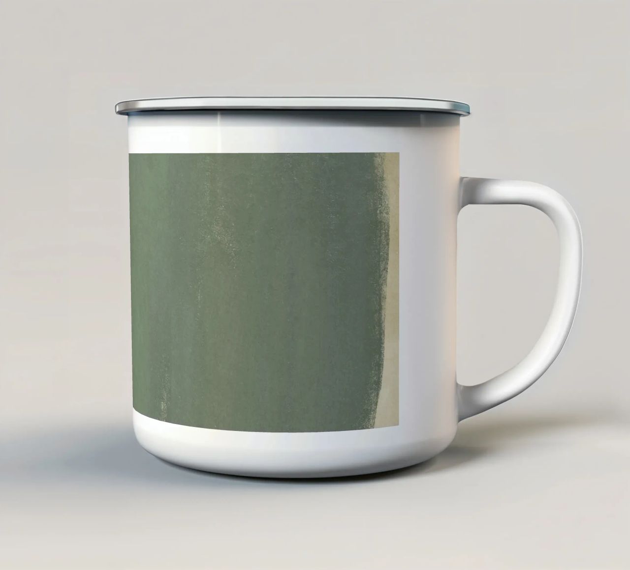 Minimal Abstract Green Colorfield 01 tazza in smalto da amini54