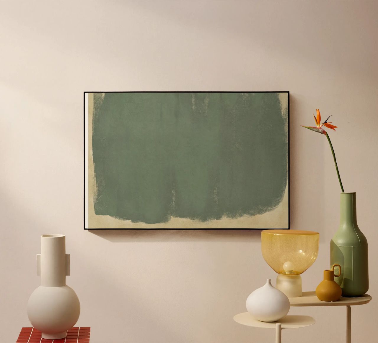 Minimal Abstract Green Colorfield 01 plexiglass da amini54