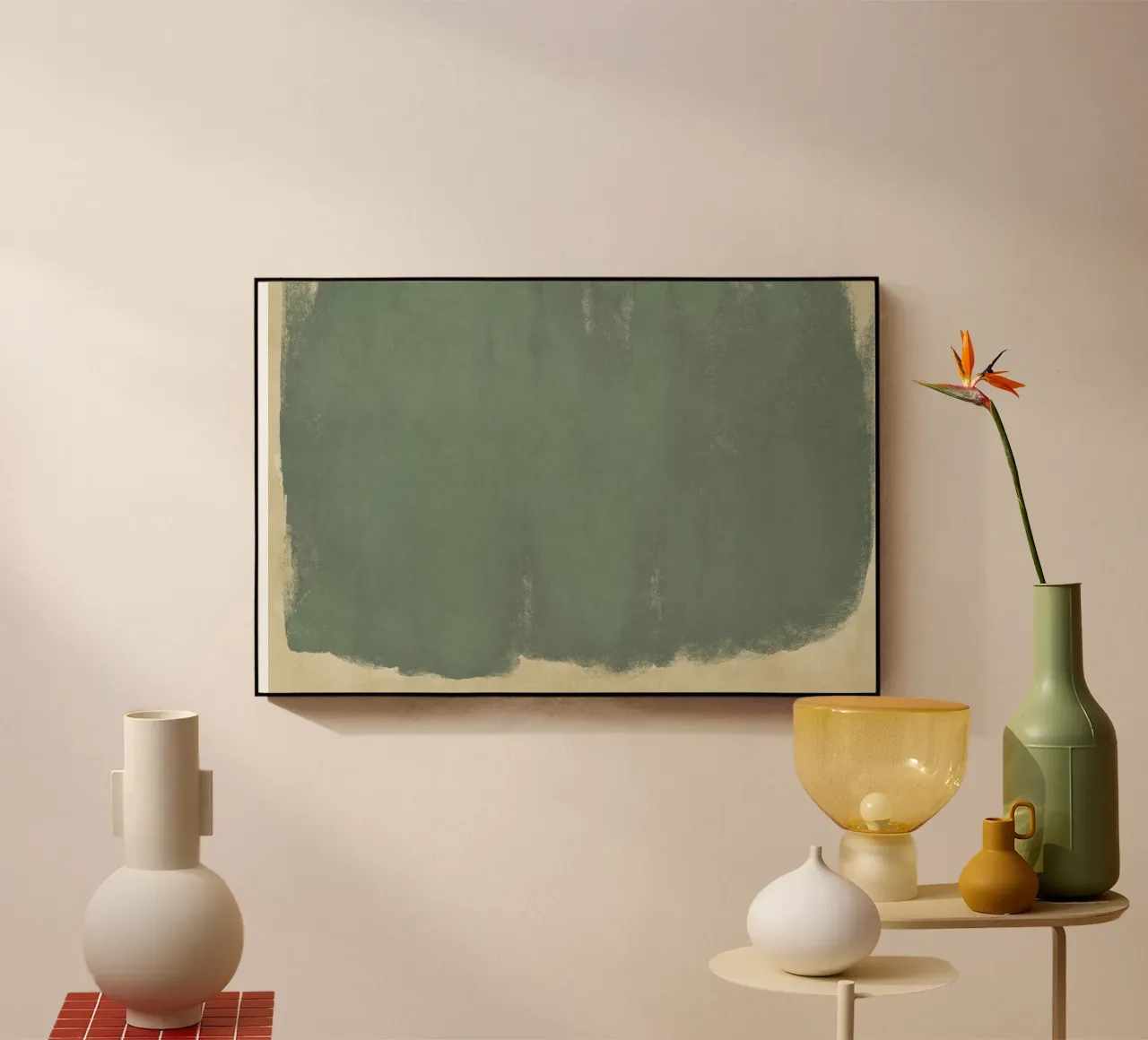 Minimal Abstract Green Colorfield 01 plexiglass da amini54