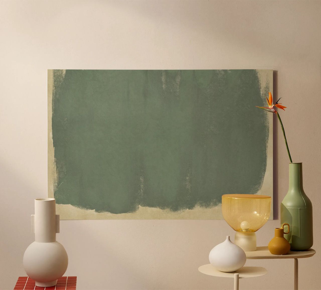 Minimal Abstract Green Colorfield 01 tela da amini54