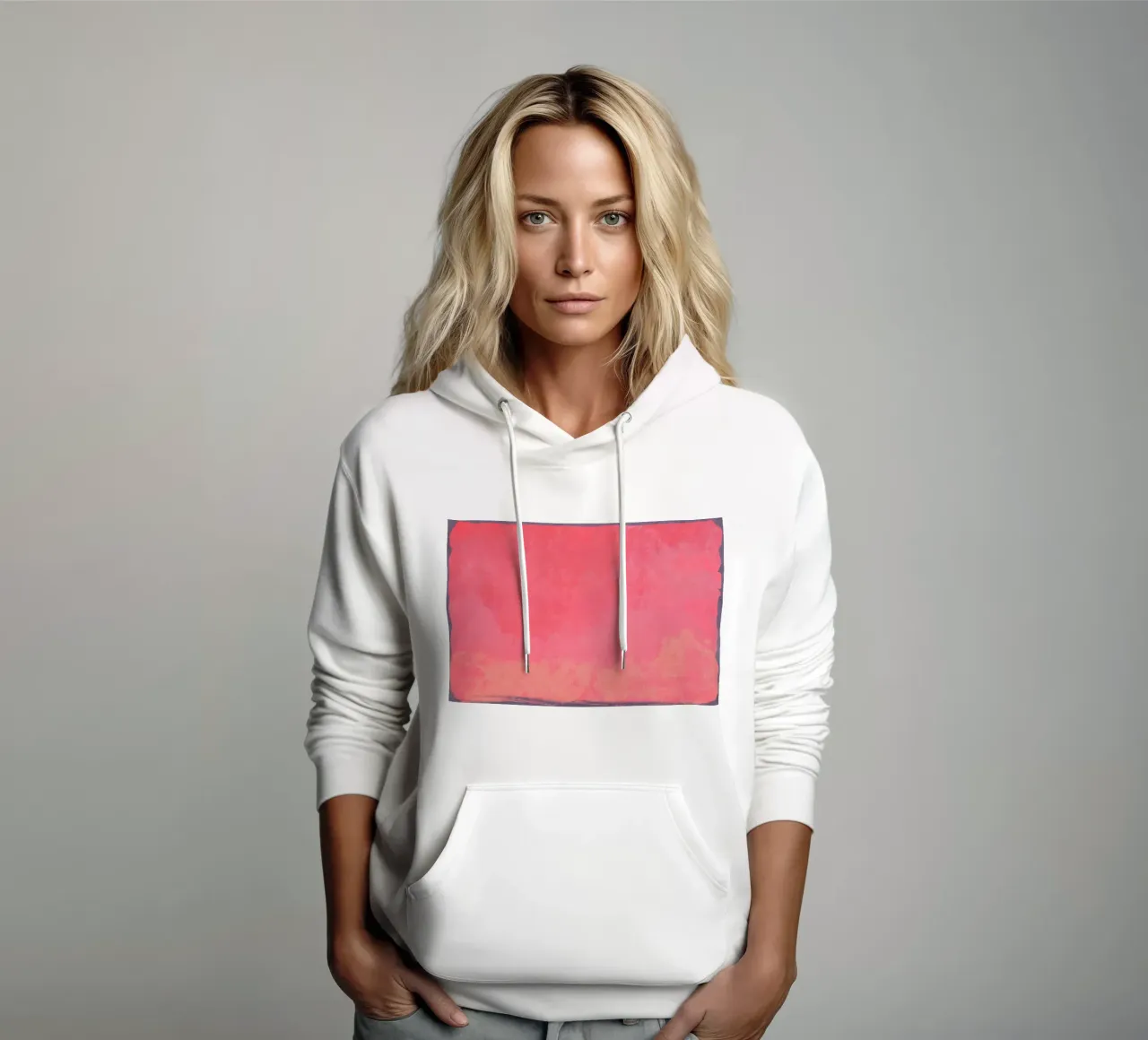 Champ de couleurs minimal abstrait Fuschia 01 sweat à capuche de amini54