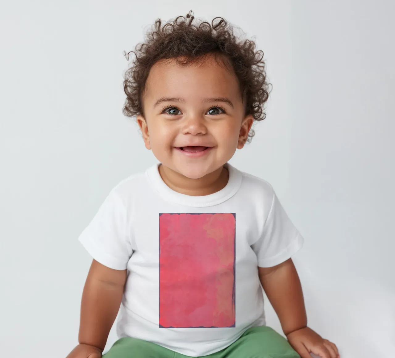Minimalistisch abstract fuschia kleurveld 01 baby t-shirt van amini54