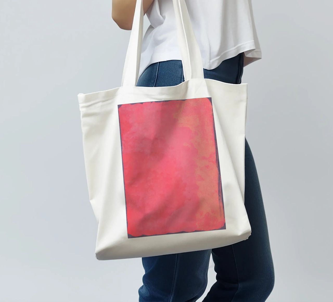 Minimal Abstract Fuschia Colorfield 01 borsa in juta da amini54