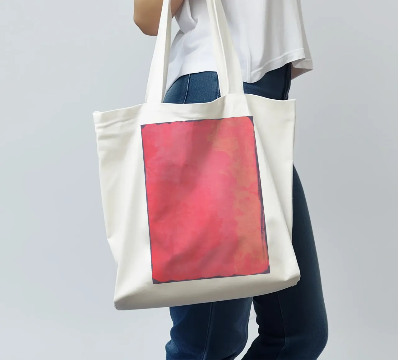 Minimal Abstract Fuschia Colorfield 01 borsa in juta da amini54