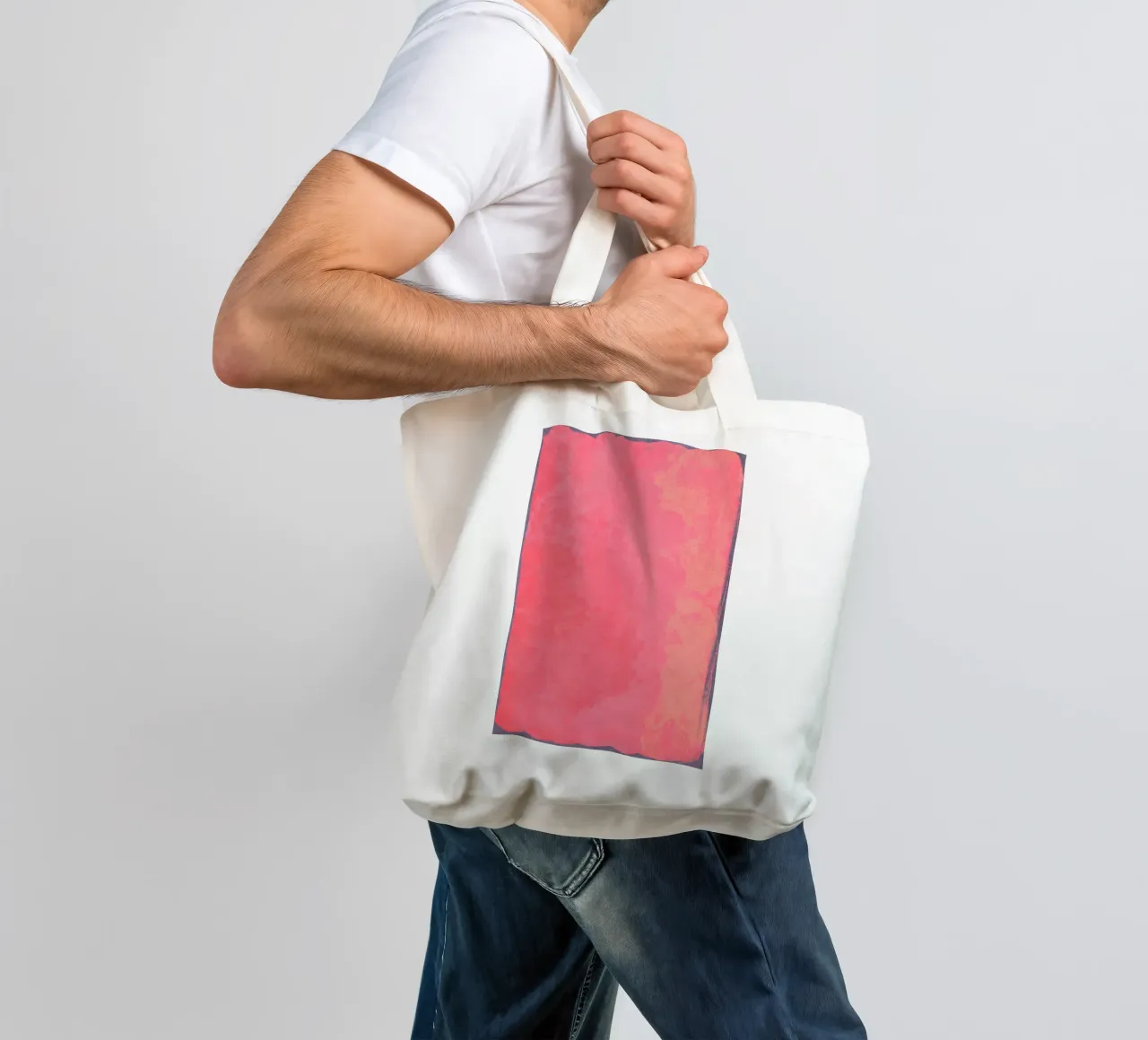 Minimal Abstract Fuschia Colorfield 01 borsa in juta da amini54