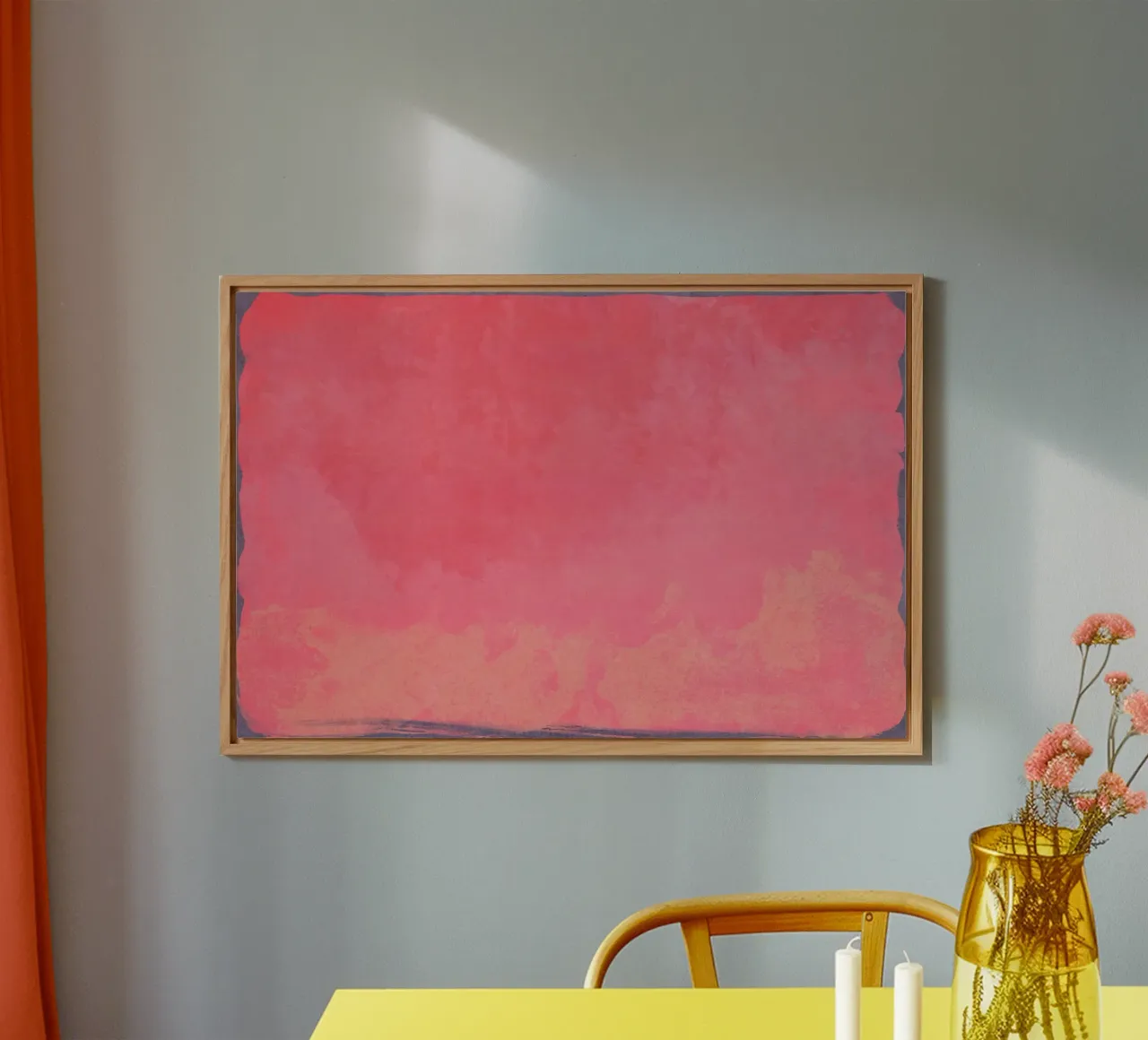 Minimal Abstract Fuschia Colorfield 01 alluminio dibond da amini54