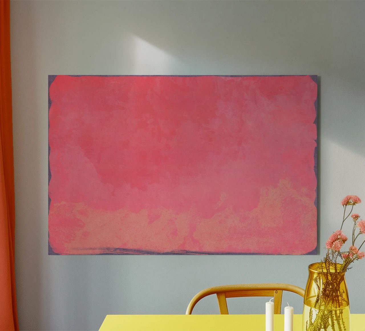 Minimal Abstract Fuschia Colorfield 01 alluminio dibond da amini54