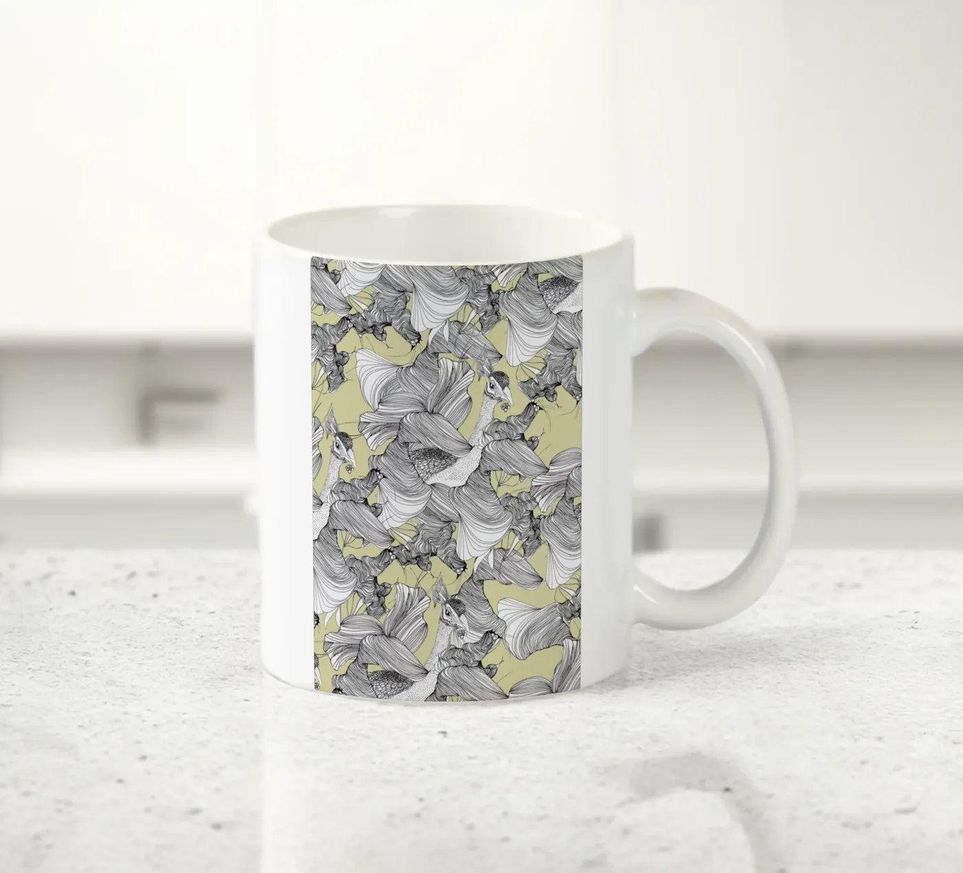 Pavone ceramic mug by Giulio Iurissevich