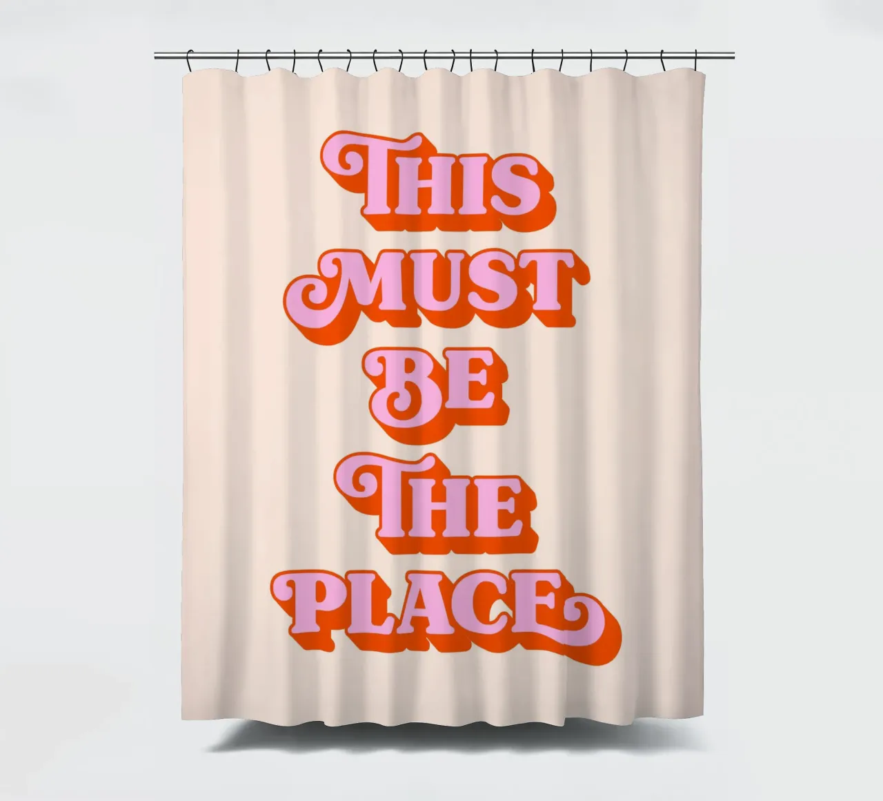 This must be the place (Peach tone) shower curtain by Paigaam Studio