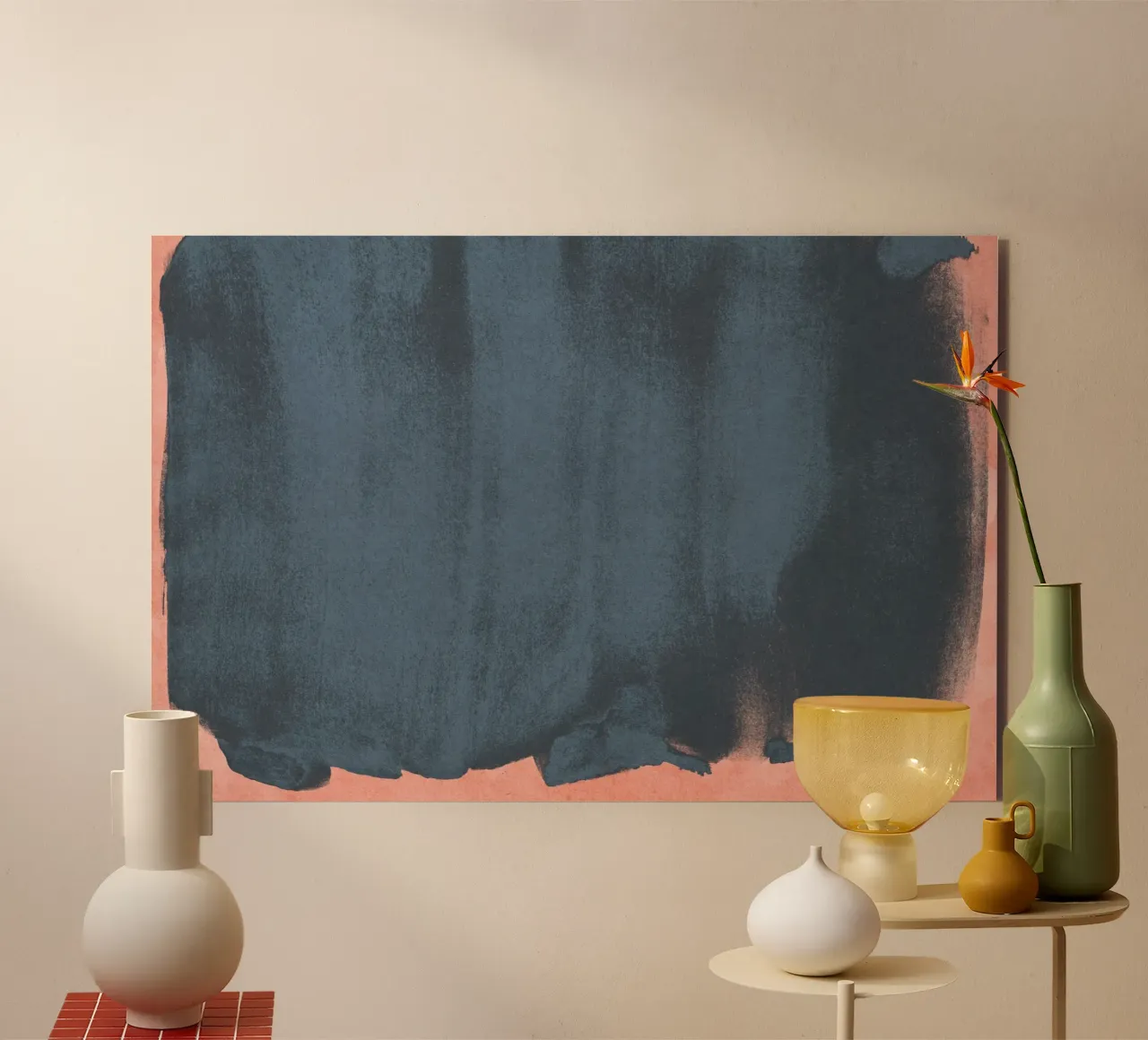 Minimal Abstract Blue Colorfield 05 alluminio dibond da amini54