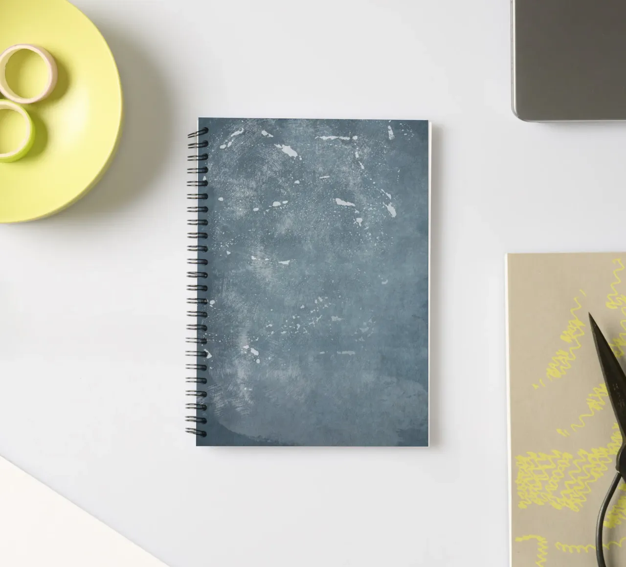 Minimal Abstract Blue 04 spiral notebook by amini54