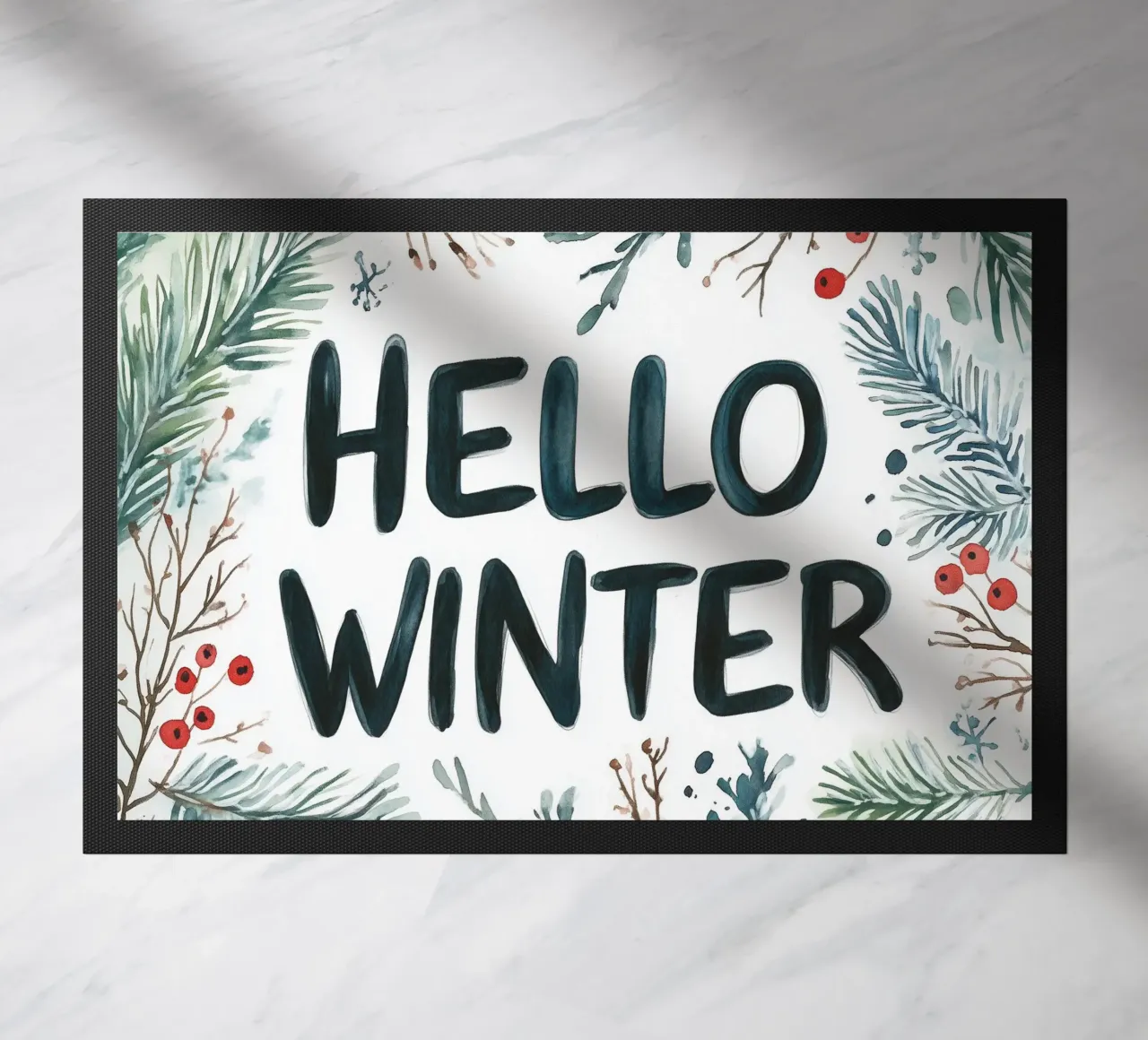 Hello Winter Fußmatte von treechild