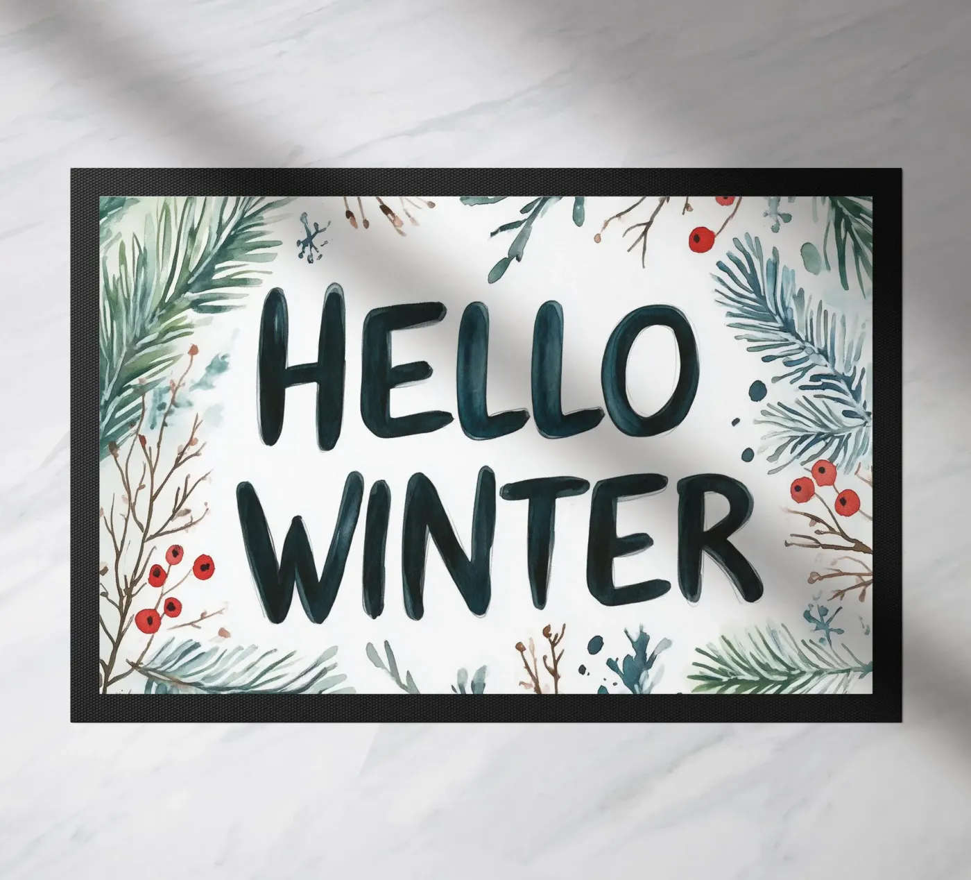 Hello Winter Fußmatte von treechild