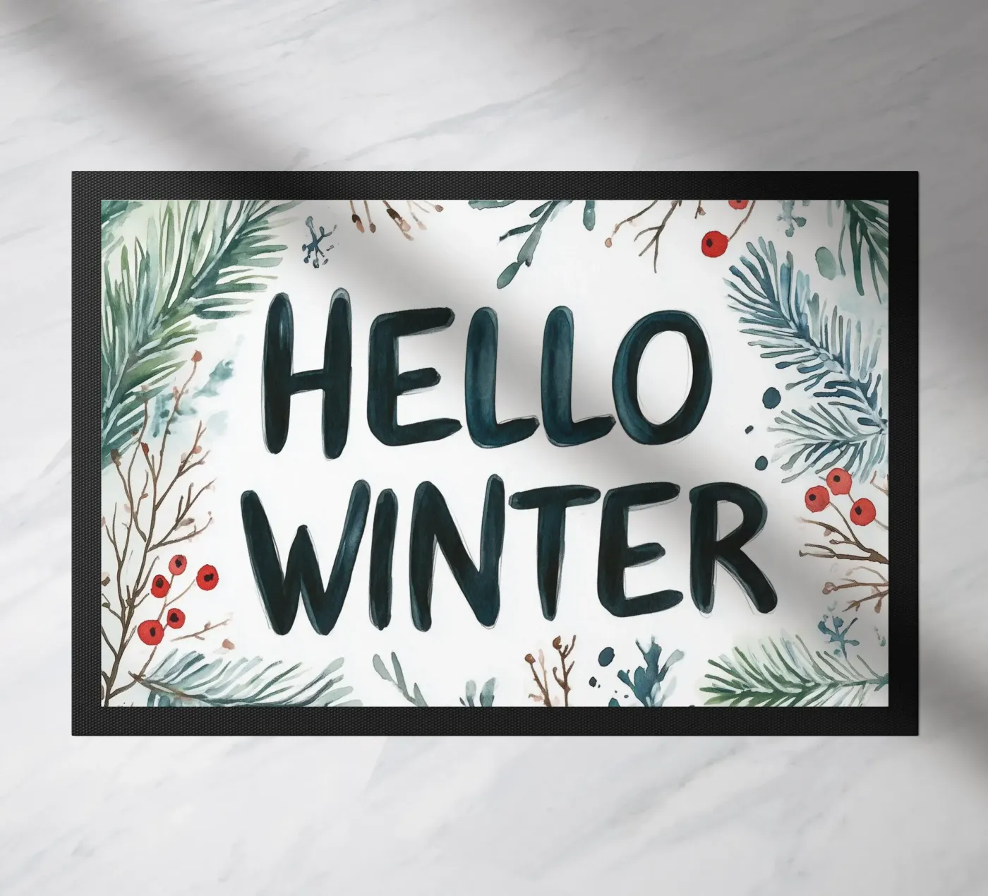 Hello Winter Fußmatte von treechild