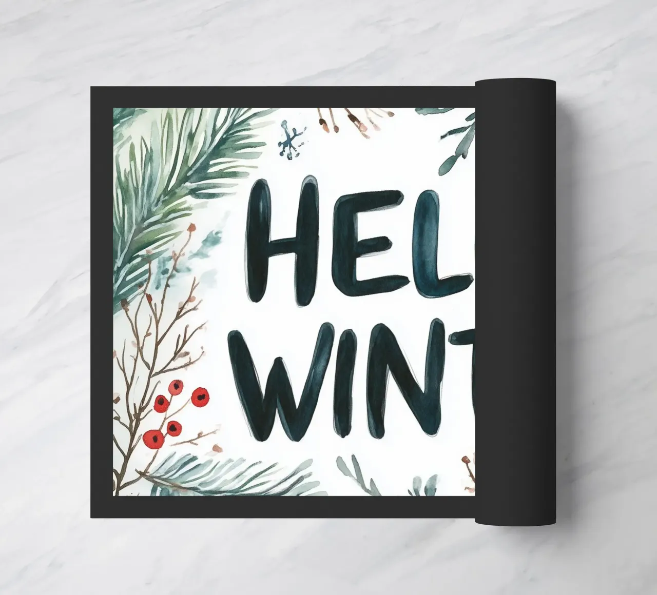 Hello Winter Fußmatte von treechild