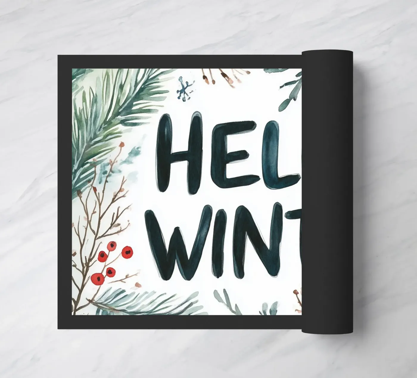 Hello Winter Fußmatte von treechild