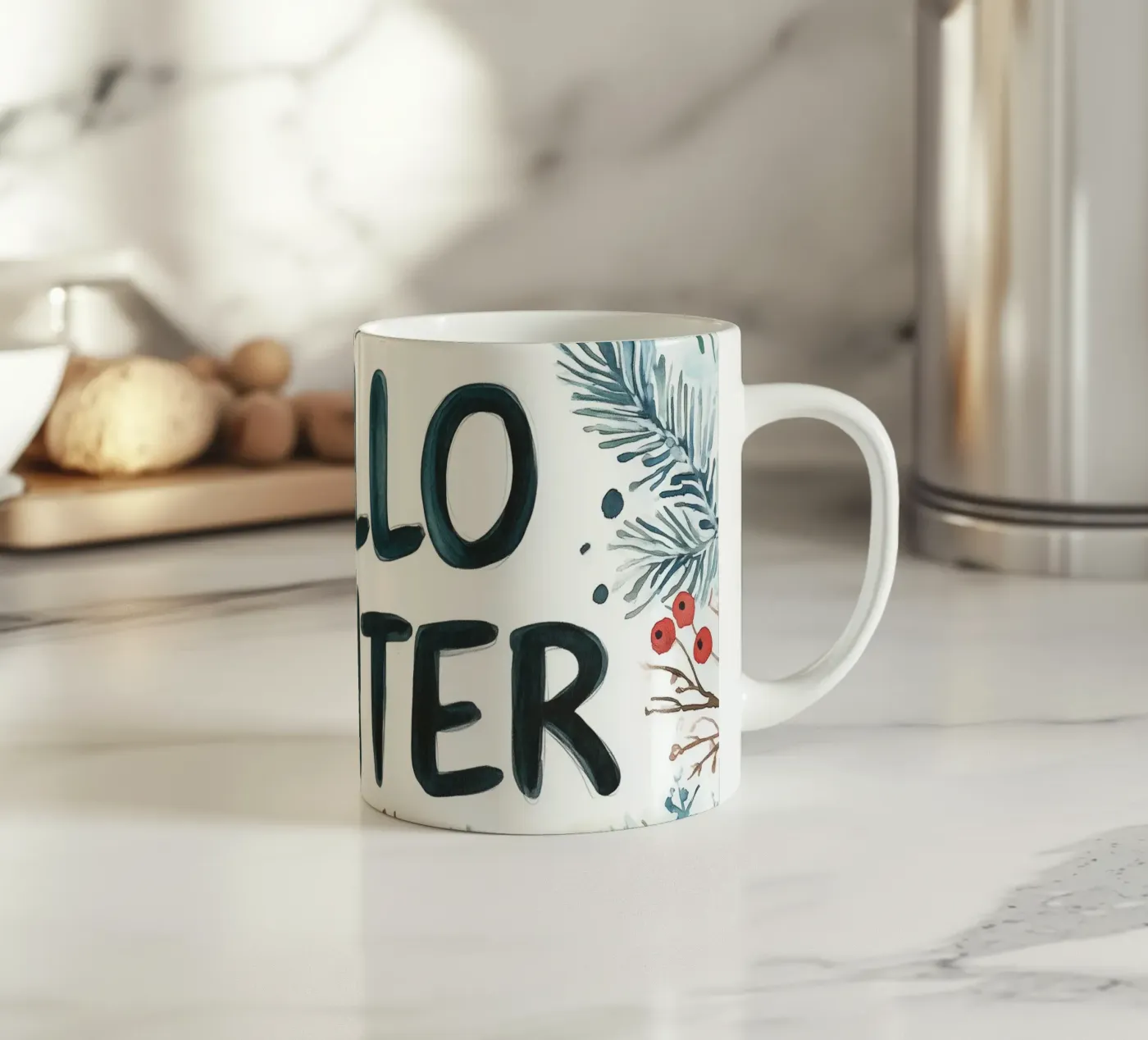 Hello Winter Keramik Tasse von treechild