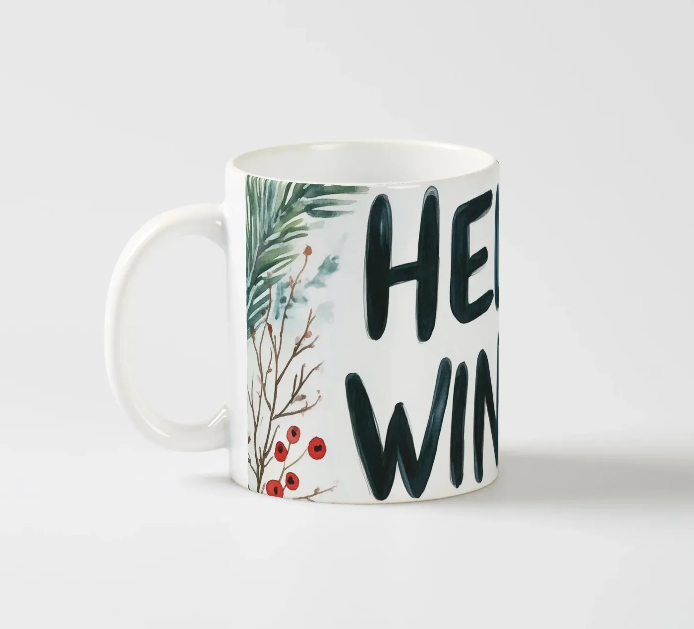 Hello Winter ceramic mug by treechild