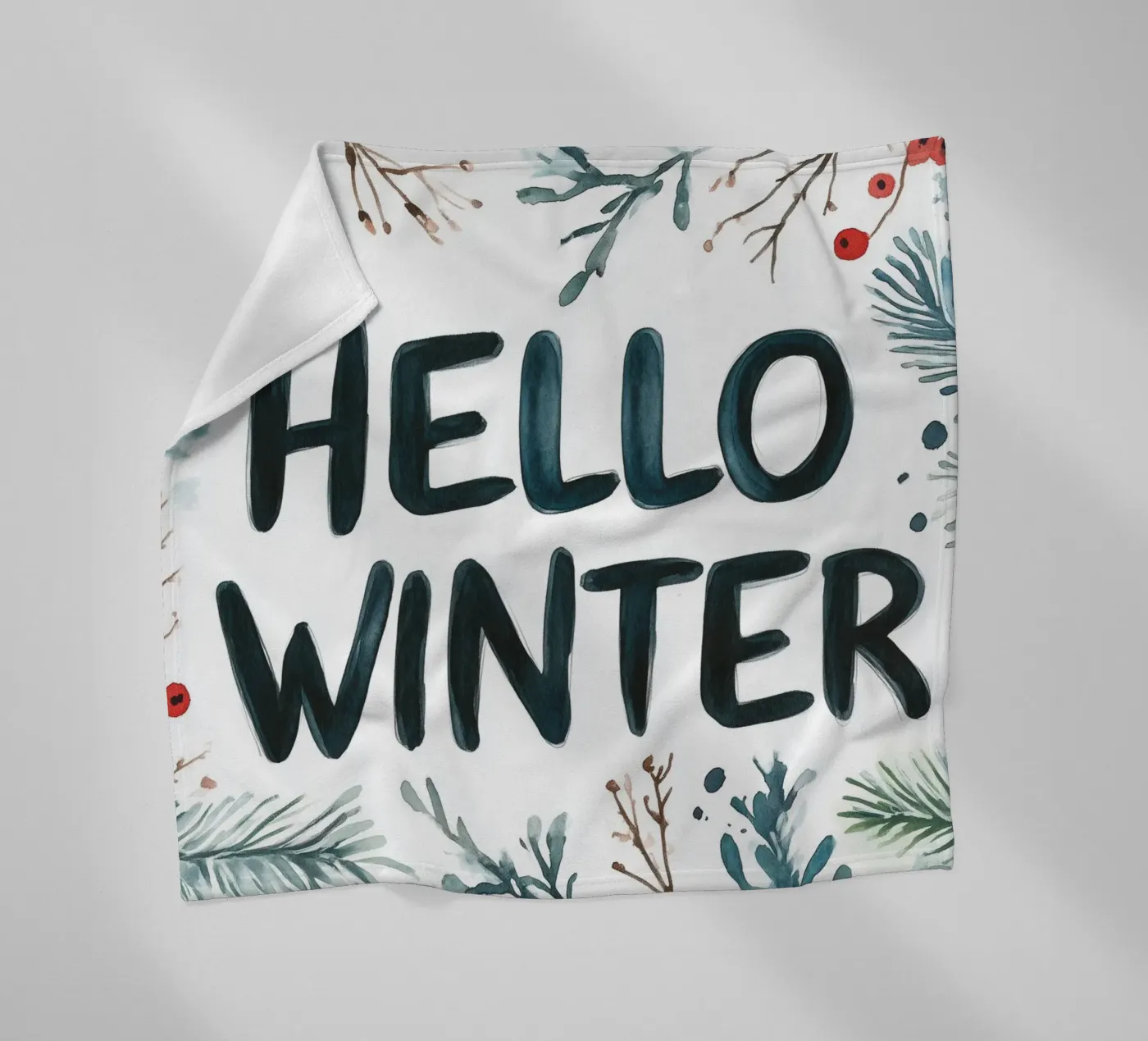 Hello Winter fleece blanket by treechild