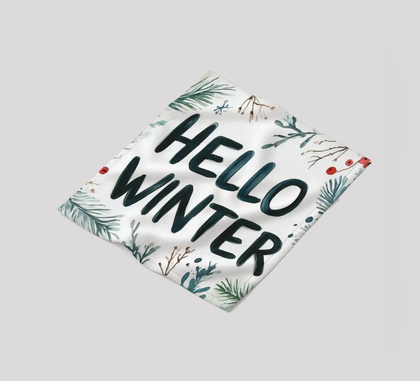 Hello Winter fleece blanket by treechild