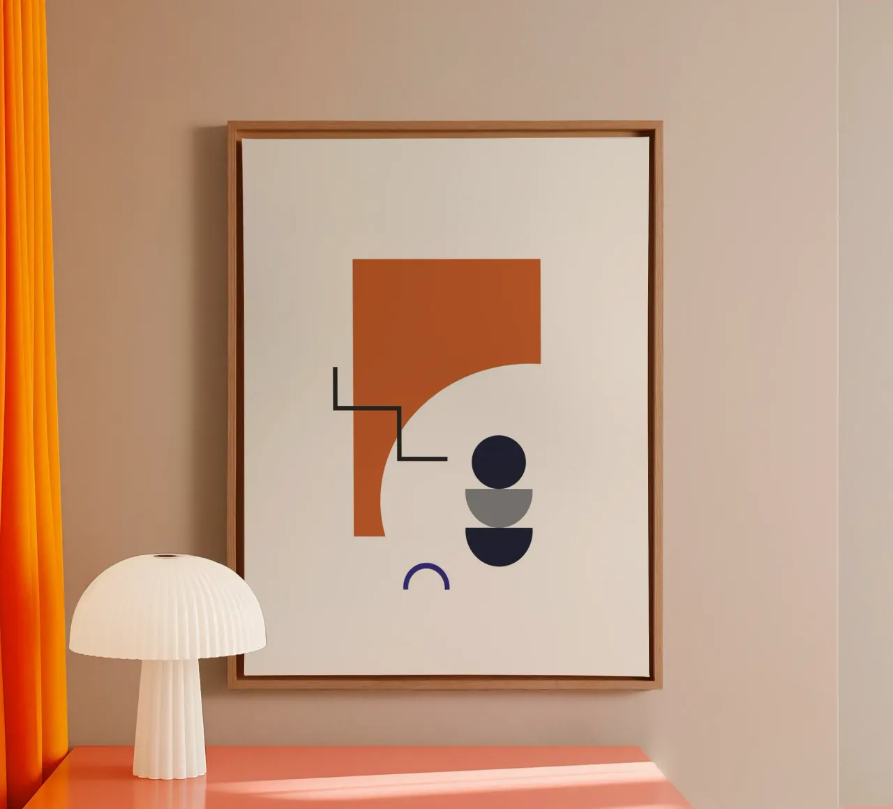 Forme astratte - Autunno tela con Cornice a cassetta da KHouse Studio