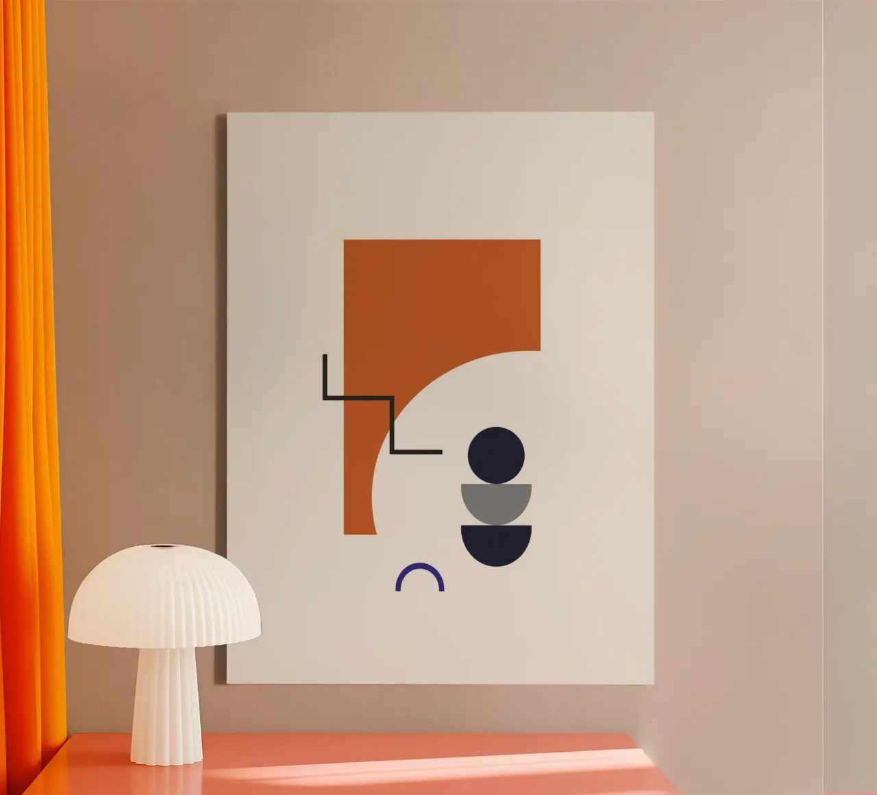 Forme astratte - Autunno tela con Cornice a cassetta da KHouse Studio