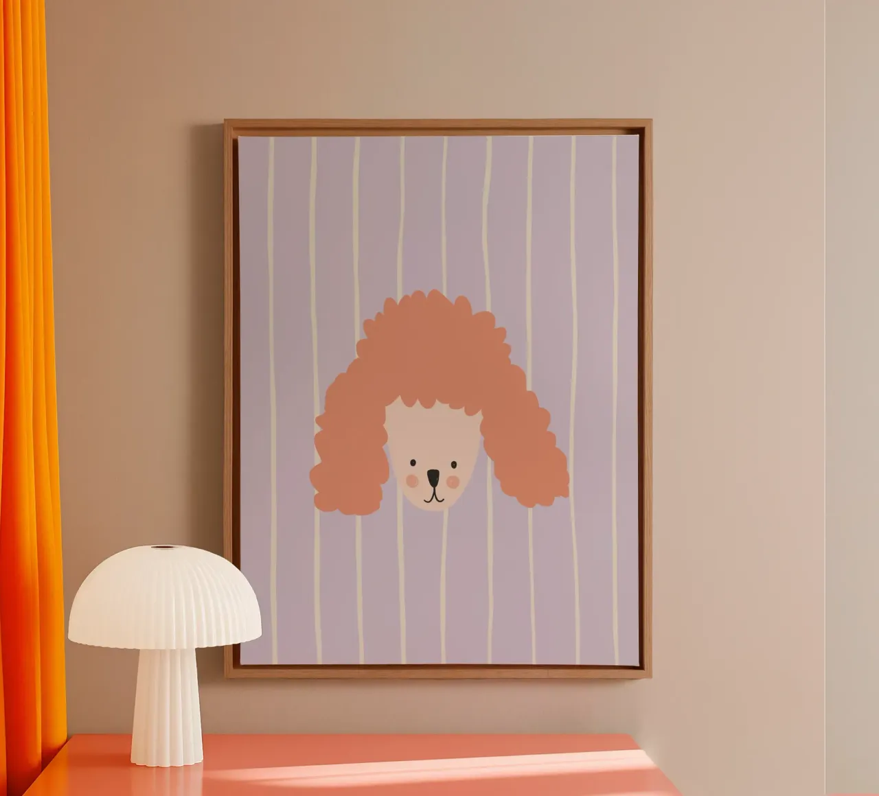 Funny Poodle tela con Cornice a cassetta da AleksandraAnna