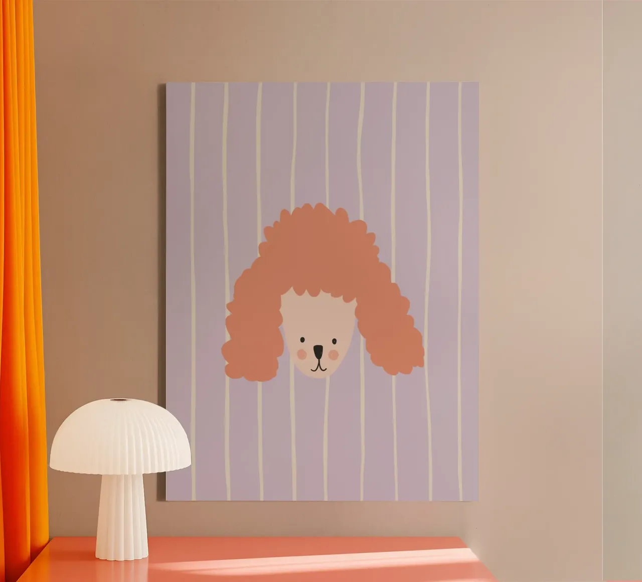 Funny Poodle tela con Cornice a cassetta da AleksandraAnna