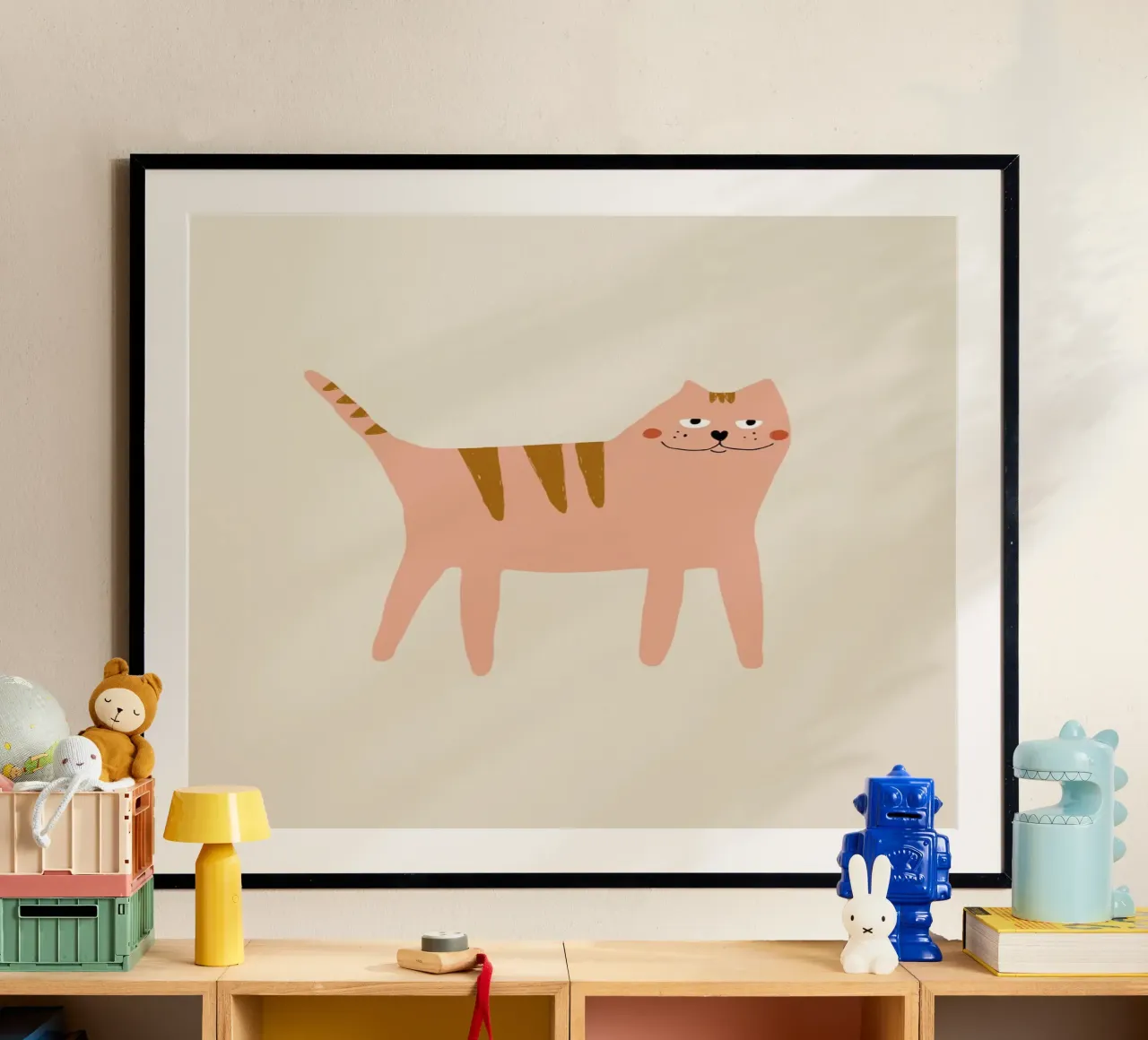 Pink Cat poster con telaio in alluminio da AleksandraAnna