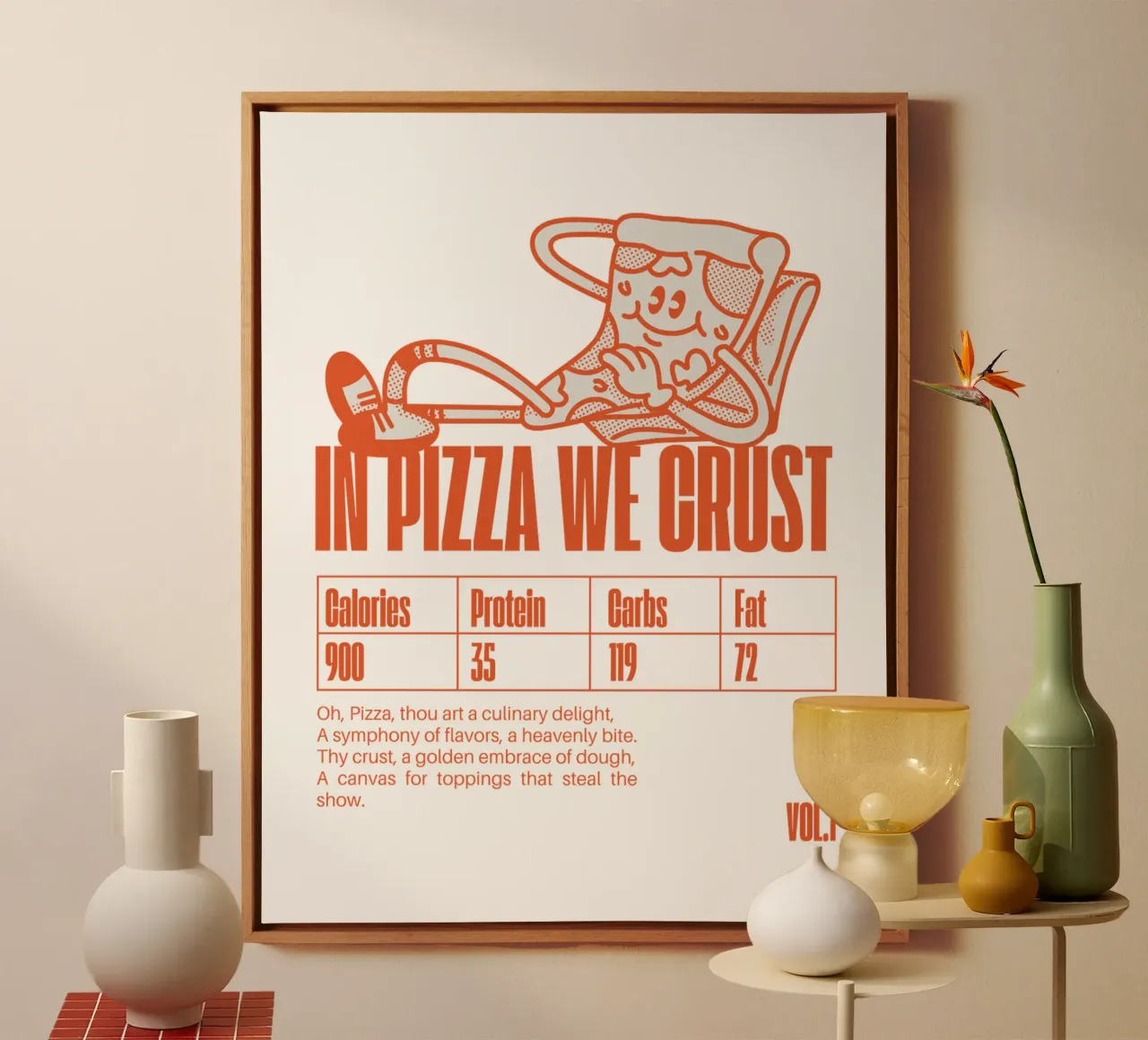 IN PIZZA WE CRUST tela con Cornice a cassetta da Einfach Uebel