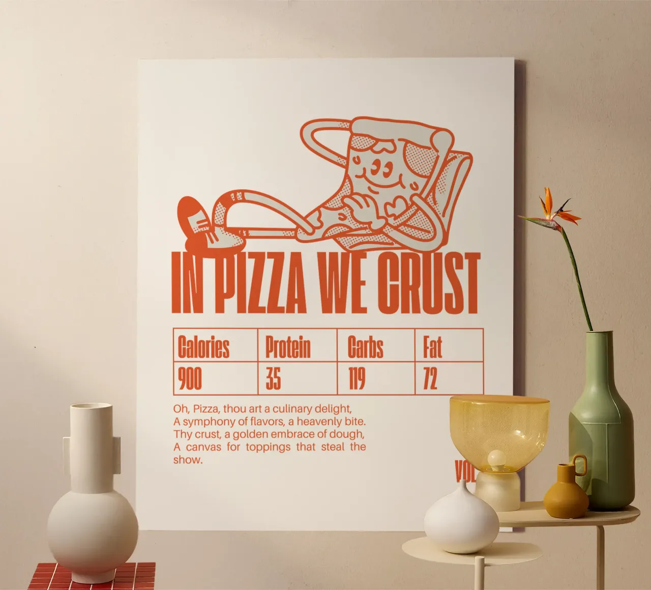 IN PIZZA WE CRUST tela con Cornice a cassetta da Einfach Uebel