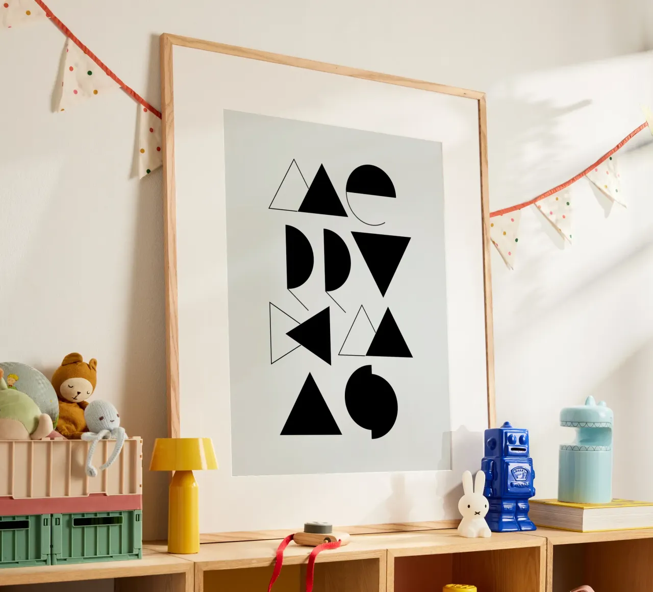 Merry XMas Typography poster con telaio in legno da KHouse Studio