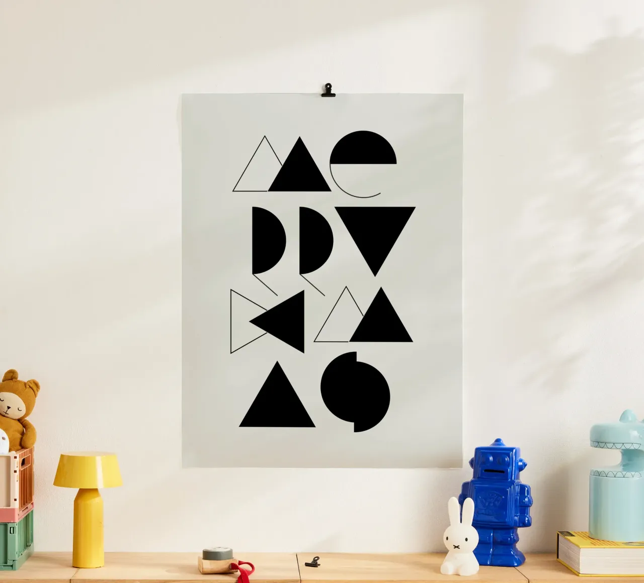 Merry XMas Typography poster con telaio in legno da KHouse Studio