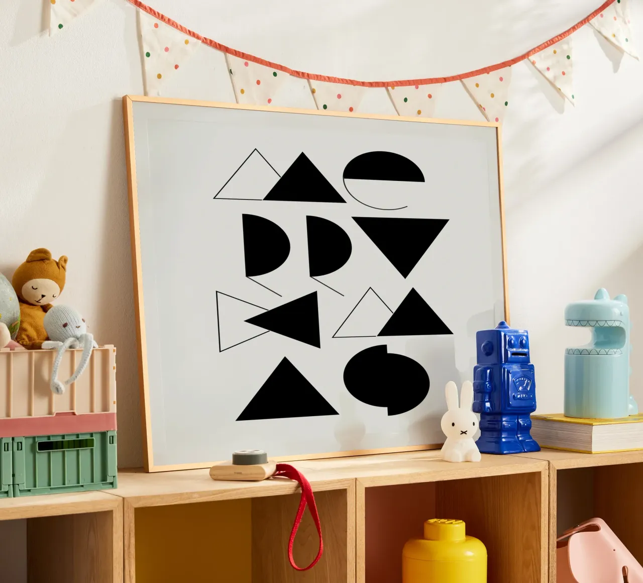 Merry XMas Typography poster con telaio in legno da KHouse Studio