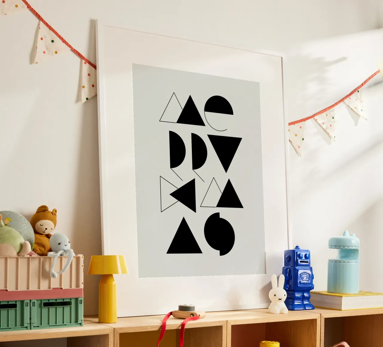 Merry XMas Typography poster con telaio in legno da KHouse Studio