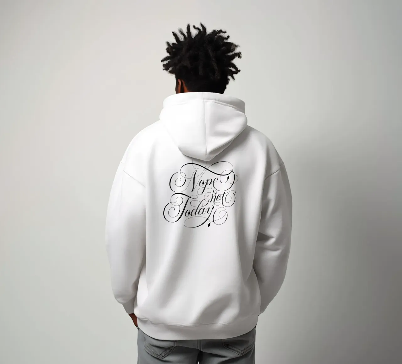 No. Non oggi. Non oggi. Divertente con la calligrafia felpa con cappuccio da CalliLetters