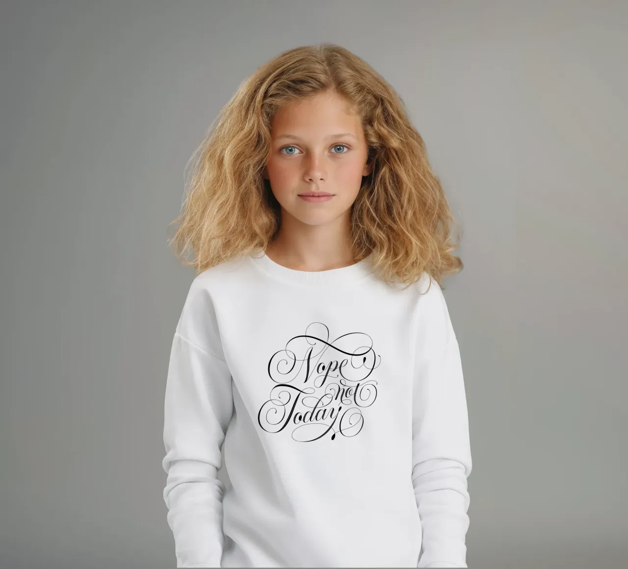 No. Non oggi. Non oggi. Divertente con la calligrafia felpa bambino da CalliLetters