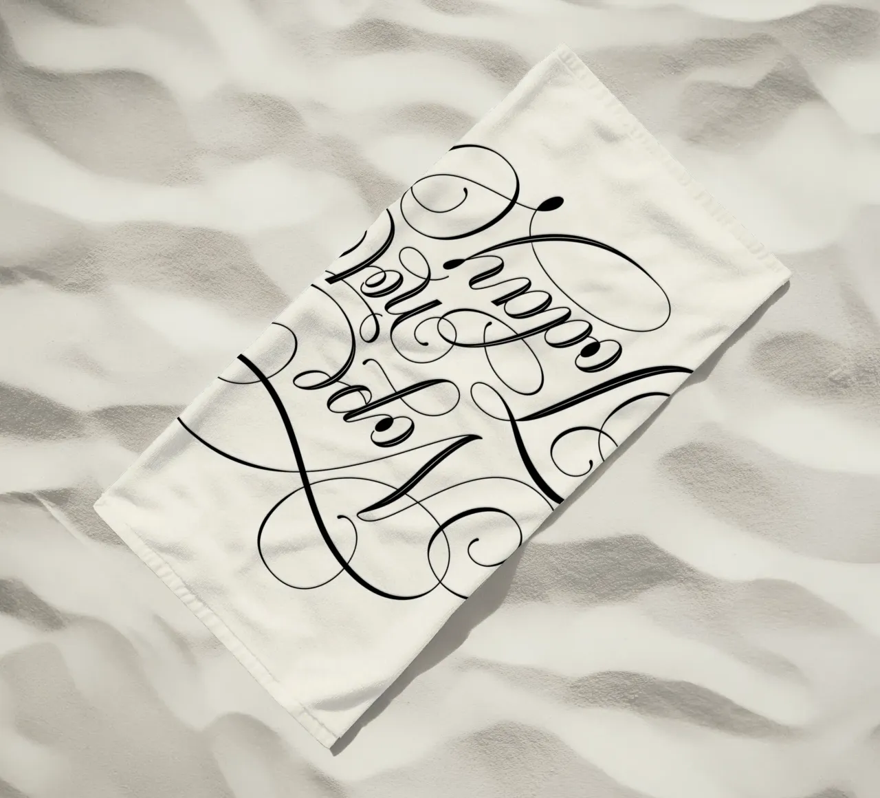 No. Non oggi. Non oggi. Divertente con la calligrafia telo mare da CalliLetters