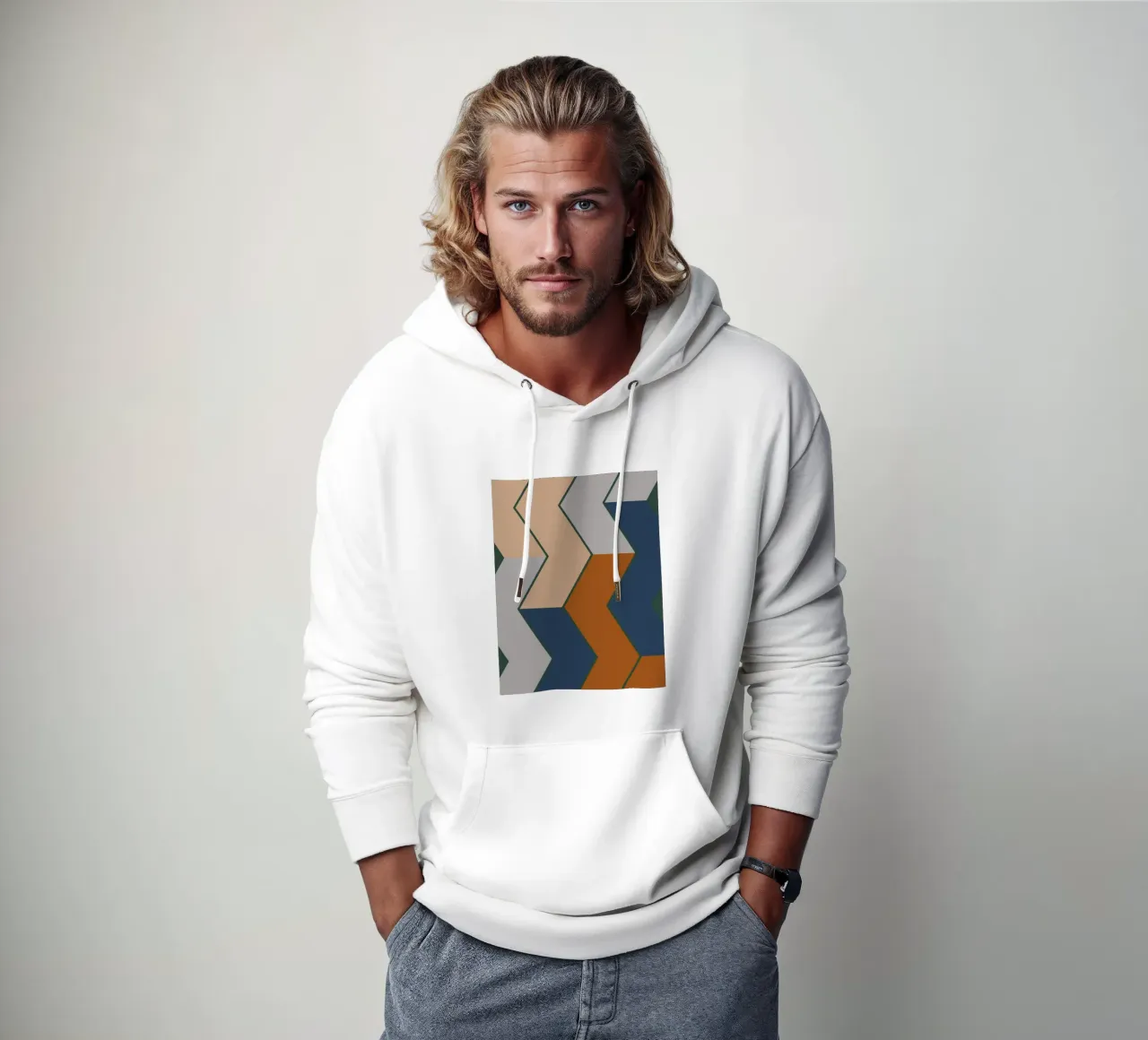 Moderno modello cromatico autunno-inverno felpa con cappuccio da KHouse Studio