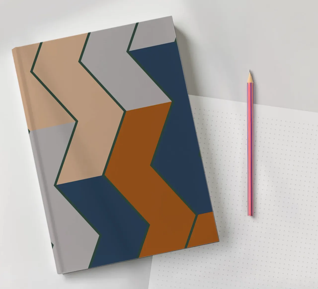 Modern Fall Winter Color Pattern notebook by KHouse Studio