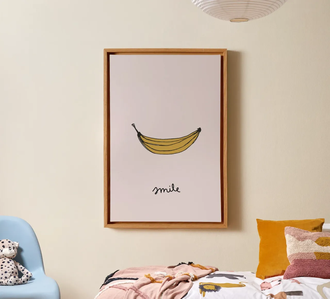 Smile Banana tela con Cornice a cassetta da AleksandraAnna
