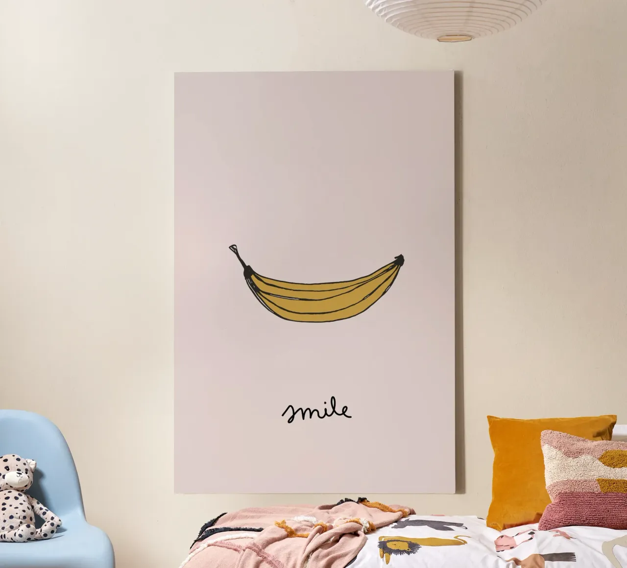 Smile Banana tela con Cornice a cassetta da AleksandraAnna
