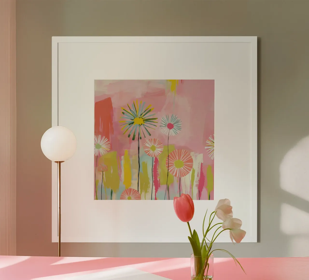 Sognare in pastello poster con telaio in plastica da Modern Muse