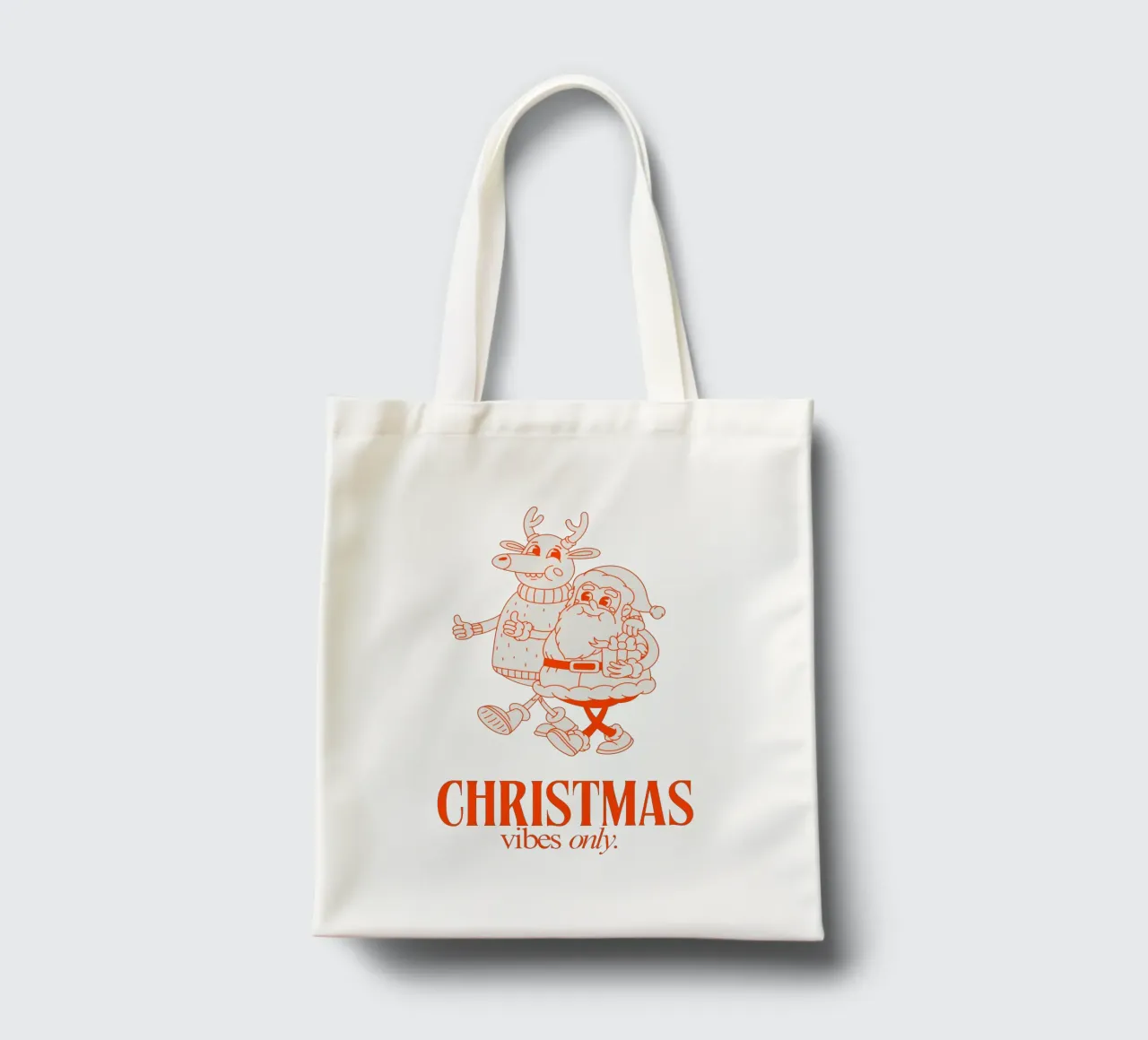 CHRISTMAS VIBES ONLY borsa in juta da Einfach Uebel