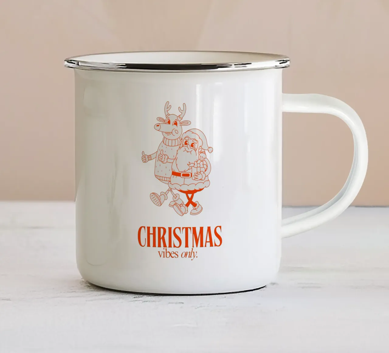 CHRISTMAS VIBES ONLY taza de esmalte de Einfach Uebel