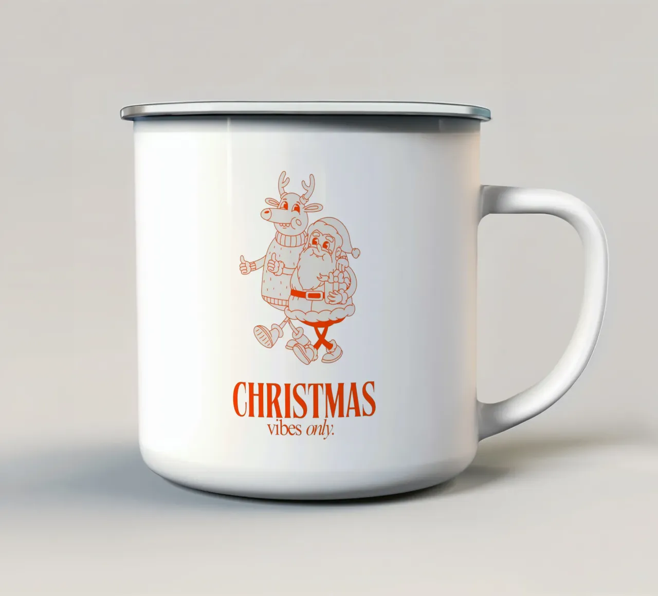 CHRISTMAS VIBES ONLY taza de esmalte de Einfach Uebel