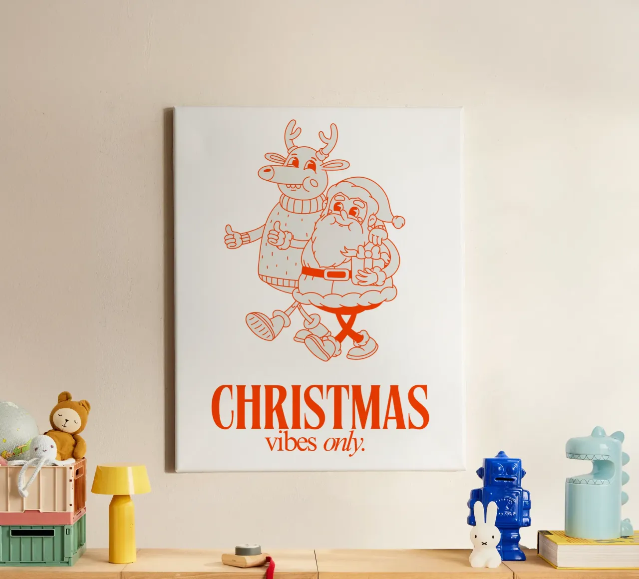 CHRISTMAS VIBES ONLY canvas van Einfach Uebel